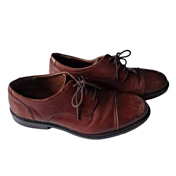 Johnston & Murphy Knowland Shoes Men\'s Size 12W Lace Up Leather Brown Cap Toe main image 4